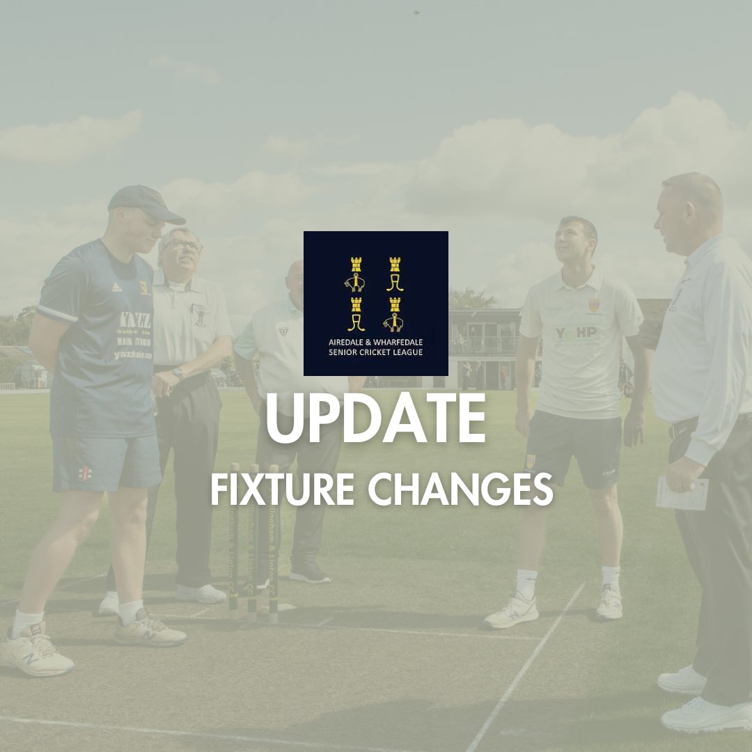 𝗙𝗶𝘅𝘁𝘂𝗿𝗲 𝗰𝗵𝗮𝗻𝗴𝗲𝘀 After further consultation with league ground staff it has been decided to postpone the second weekend (27th April) of the season. A statement on the rearrangements and second weekend fixtures has been made below. awscl.play-cricket.com/news_details?a…