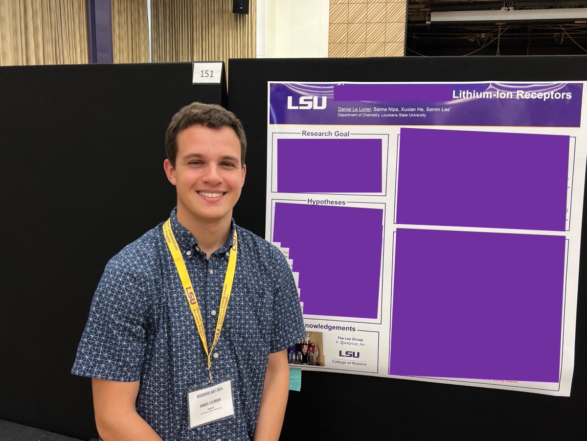 Daniel presented his undergraduate research at the LSU Discover Day event! Great job! @LSUDiscover