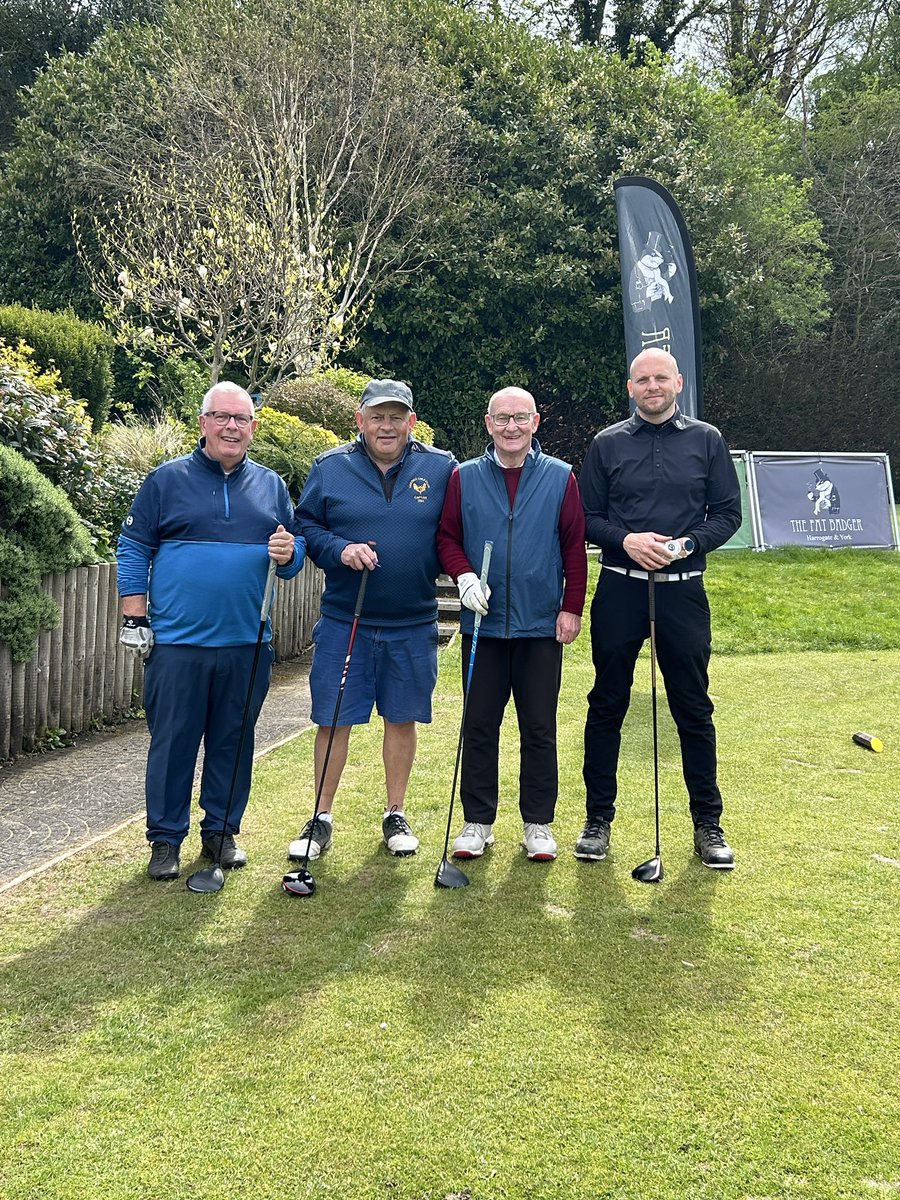 Early start at #BNINetworkCentral Leeds with Doris our meals on wheels mascot - her first outing! Then #YourHarrogate Radio and #FatBadger Golf Day with my husband, Captain #OakdaleGolf Club Jamie Letts and pals #BNI Lots of money made us and the other charity #SportingInfluence