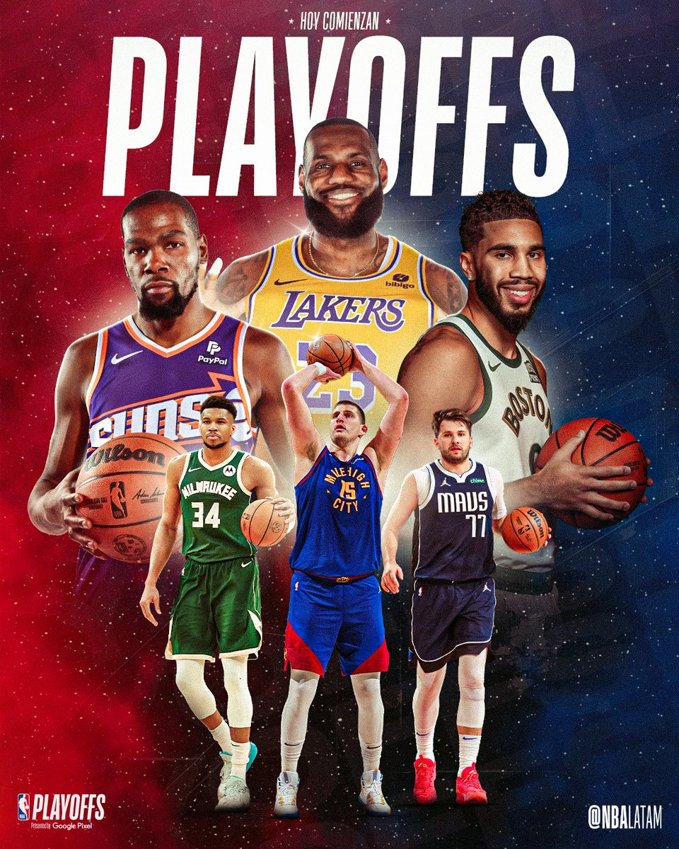 NBALatam's tweet photo. ¡Llegó el gran día! 🤩

💥 HOY comienzan los #NBAPlayoffs 💥 https://t.co/vB1ZqMgfrC