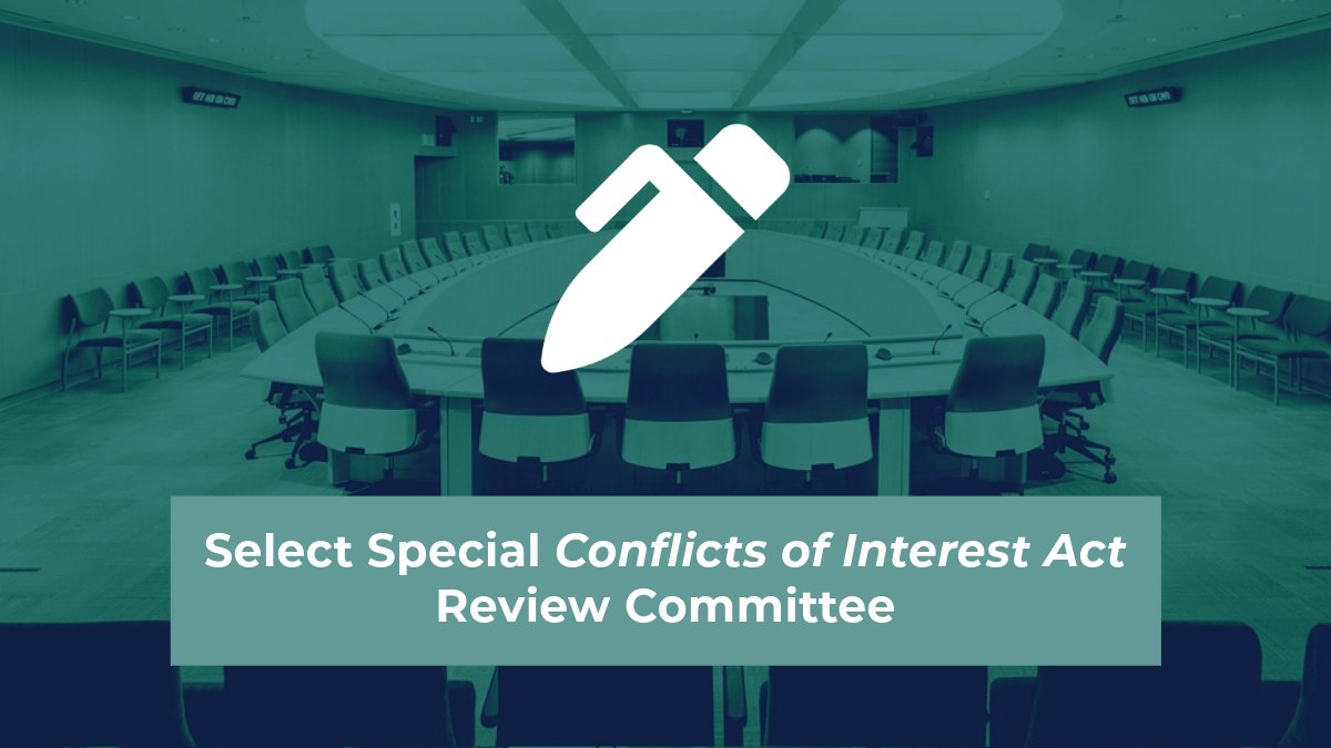 The Select Special Conflicts of Interest Act Review Committee will meet this evening at 5 p.m. Learn more about this #ablegcommittee and tune in to watch the proceedings at assembly.ab.ca/assembly-busin…. #ableg