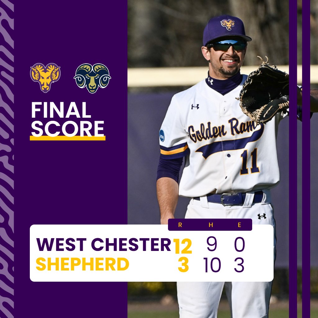 BASE: Make it 21! The streak grows to a program-record 21 consecutive victories with a dominant 12-3 victory in the nightcap! West Chester is back in action tomorrow for a doubleheader against Shepherd beginning at 1 p.m.!