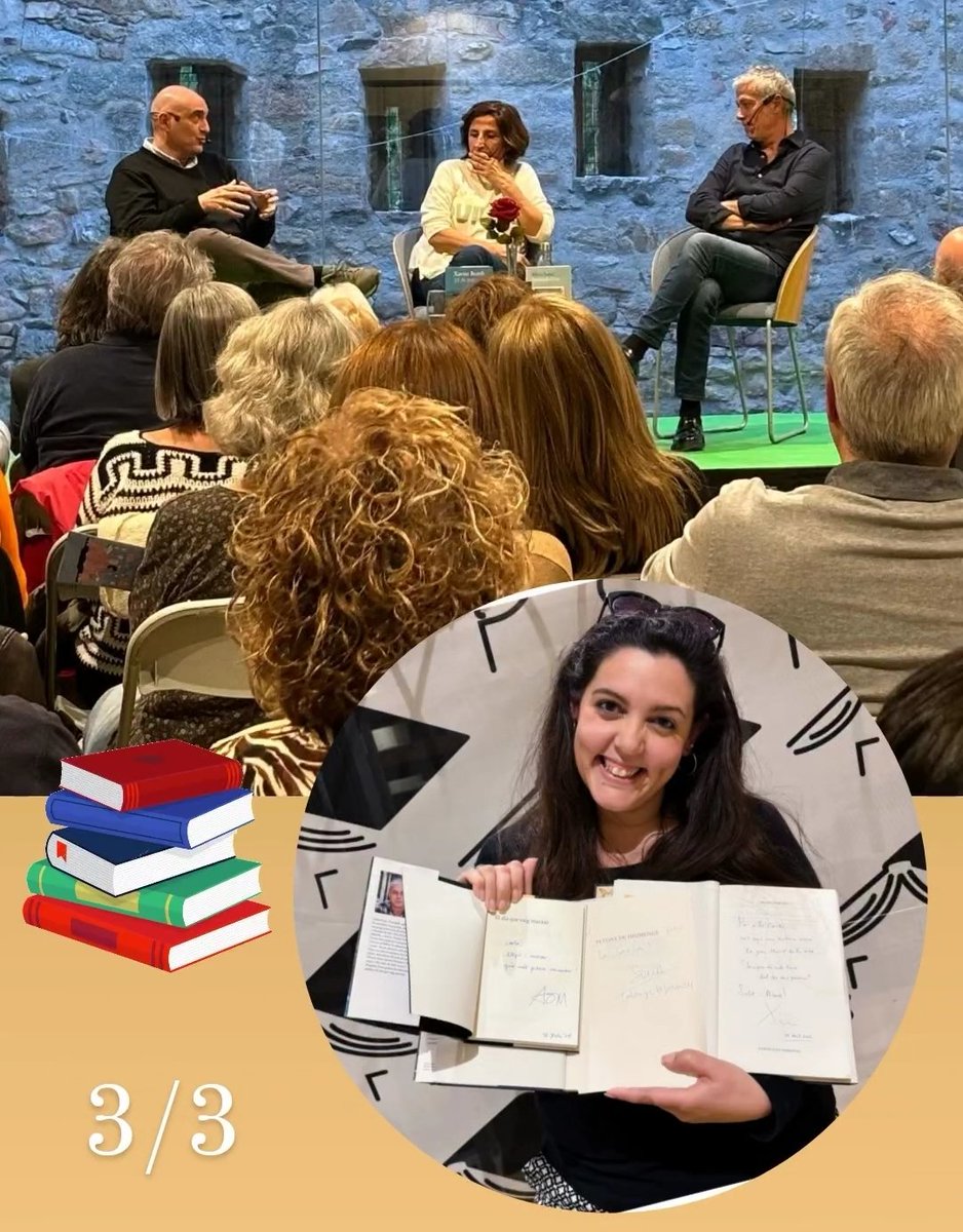 St.Jordi a <a href="/pobledellibres/">Calonge_PobleDeLlibres</a>. Les últimes novel.les ja les tenia signades (fan, fan 🫢) Els he demanat que em dediquessin la primera que vaig llegir d'ells. Algú com tu de <a href="/xavierbosch/">Xavier Bosch</a> i Petons de diumenge de <a href="/ssolerg/">Sílvia Soler Guasch</a>. M'ha fet il.lusió. Gràcies,bon Sant Jordi 🌹📖 <a href="/universllibres/">Univers</a>