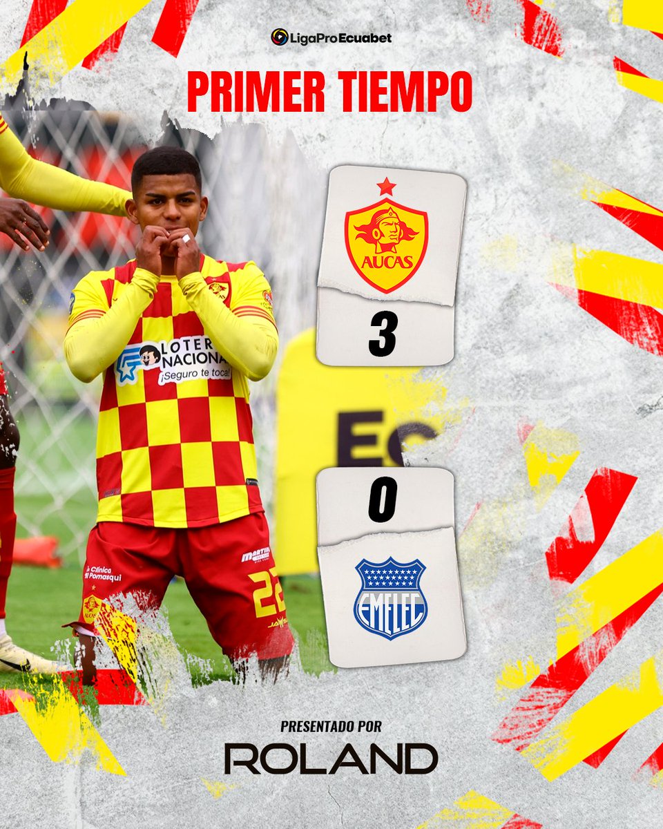 AucasOficial's tweet photo. ⏱️ 45' +1 PT. Termina el primer tiempo. 

#SDAucas 3️⃣ #Emelec 0️⃣

#VamosAucas
#Aucas2024
#LaNuevaHistoria https://t.co/OdlZtrTzRn