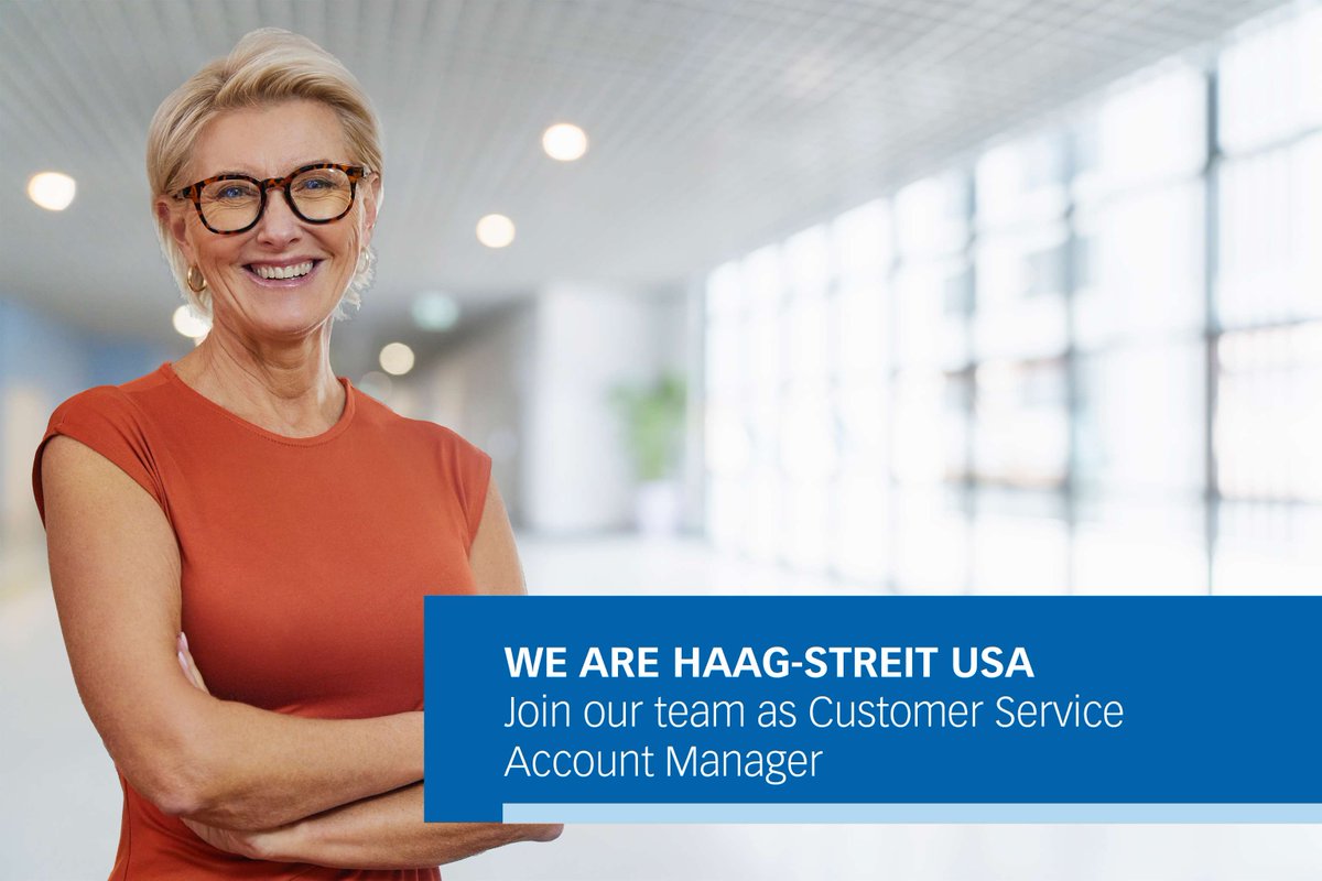 Join us at Haag-Streit USA as a Customer Service Account Manager in Mason, OH. If you have 3-5 years of customer service experience, proficiency in Microsoft Office, and strong communication skills, apply now! 

ow.ly/8OtP50Rkif1