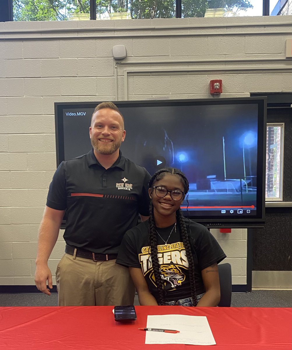 Today, @zakeyacharles signed with Grambling State University for soccer. I’m beyond excited for this young leader! Grambling is getting a great addition. Congratulations Za’keya, go do great things! @athletics_creek @TROliverEDU @FayetteSports @Coach_CGreen