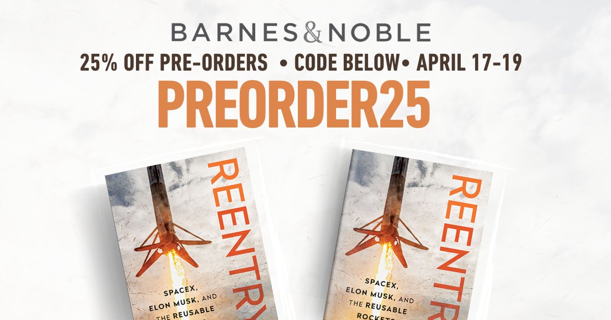 If you pre-order REENTRY from Barnes & Noble today you can get 25 percent off. barnesandnoble.com/w/reentry-eric…