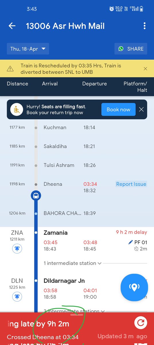 Mera Ticket 19 April 2024 Ko Patna Se Tha 9:30 PM But Aaj 20/04/2024 Hai Train 9Hs Late Ja Raha Hai India Smart Ban Raha Hai But Indian Railways Passengers Ka Taqleef Ko Q Nhi Samjh Rahi Hai Aaj Me Date M Main Apne Destination Pe Hota But Abhi Wait Hi Ker Raha Hu <a href="/IRCTCofficial/">IRCTC</a>