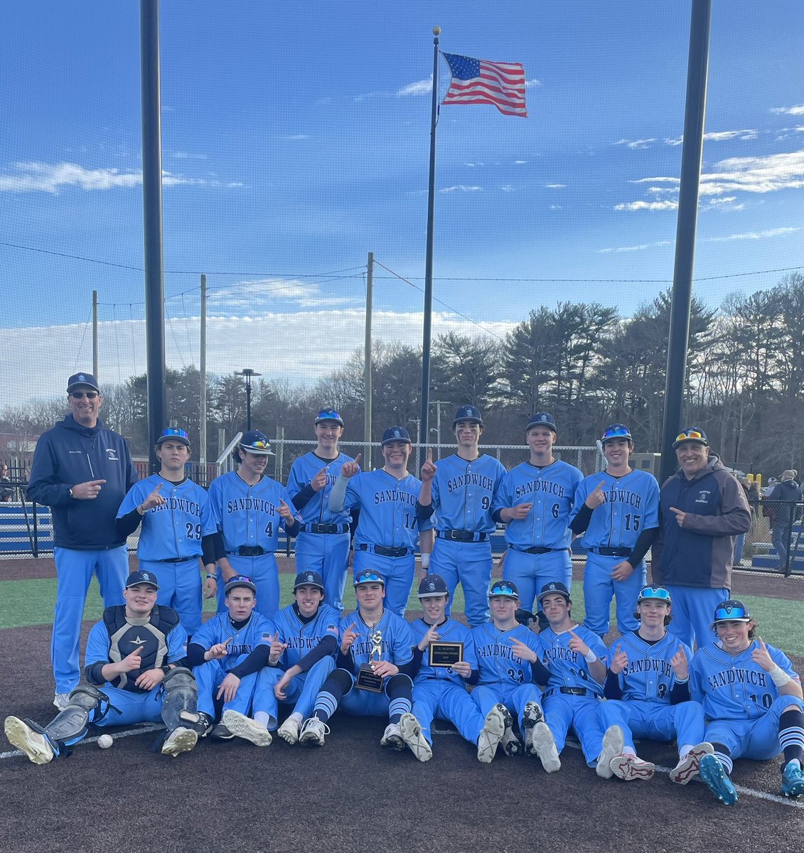 Sandwich Blue Knights Baseball (@sandwichbsball) on Twitter photo Sandwich wins the JL Murphy Tourney with an 8-1 win over Hanover. 11 hits. 5 guys with 2 hits each. <a href="/MattSull_20/">Matt Sullivan</a> with 3 RBI. <a href="/Cfinn_34/">Connor Finn</a> with 6 IP 2 hits allowed and 0 ER. We host EB on Monday. <a href="/sportsCCT/">Cape Cod Times sports</a> <a href="/BostonHeraldHS/">Danny Ventura</a> <a href="/BGlobeSports/">Boston Globe Sports</a> <a href="/TheRichMaclone/">Rich Maclone</a> <a href="/beachspikes/">BEACHSPIKES ™</a> <a href="/Swich_Athletics/">Sandwich Athletics</a> Sandwich wins the JL Murphy Tourney with an 8-1 win over Hanover. 11 hits. 5 guys with 2 hits each. <a href="/MattSull_20/">Matt Sullivan</a> with 3 RBI. <a href="/Cfinn_34/">Connor Finn</a> with 6 IP 2 hits allowed and 0 ER. We host EB on Monday. <a href="/sportsCCT/">Cape Cod Times sports</a> <a href="/BostonHeraldHS/">Danny Ventura</a> <a href="/BGlobeSports/">Boston Globe Sports</a> <a href="/TheRichMaclone/">Rich Maclone</a> <a href="/beachspikes/">BEACHSPIKES ™</a> <a href="/Swich_Athletics/">Sandwich Athletics</a>