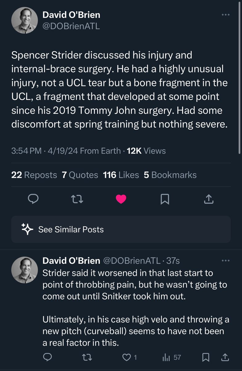 DrJesseMorse's tweet image. Spencer Strider: update #MLB 

Right elbow injury

Normally, when we think of injuries to pitchers elbows, we either have an injury to the UCL ligament that is sprained, partially torn, or fully torn.

Sometimes there can be injuries to the muscles of the forearm, which can also…