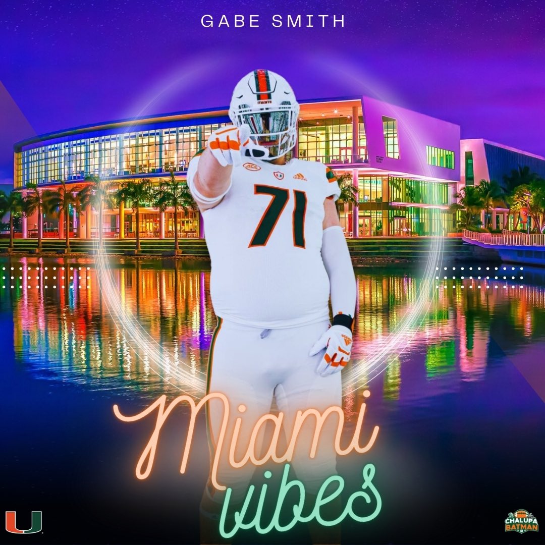 3⭐️OL Gabe Smith #GoCanes #TheU 🙌🟩🟧