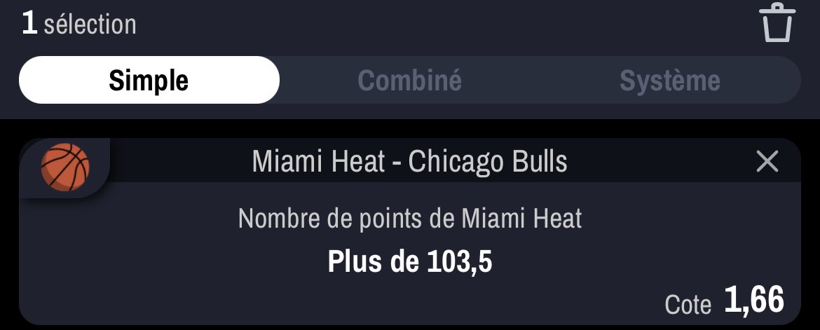 Yo la team j’envoie un bet #nba public et un 👑VIP👑

🇺🇸Miami vs Chicago🏀

Miami + 103.5👑

@1.66🍀

❤️🔁si tu suis 
#TeamParieurs