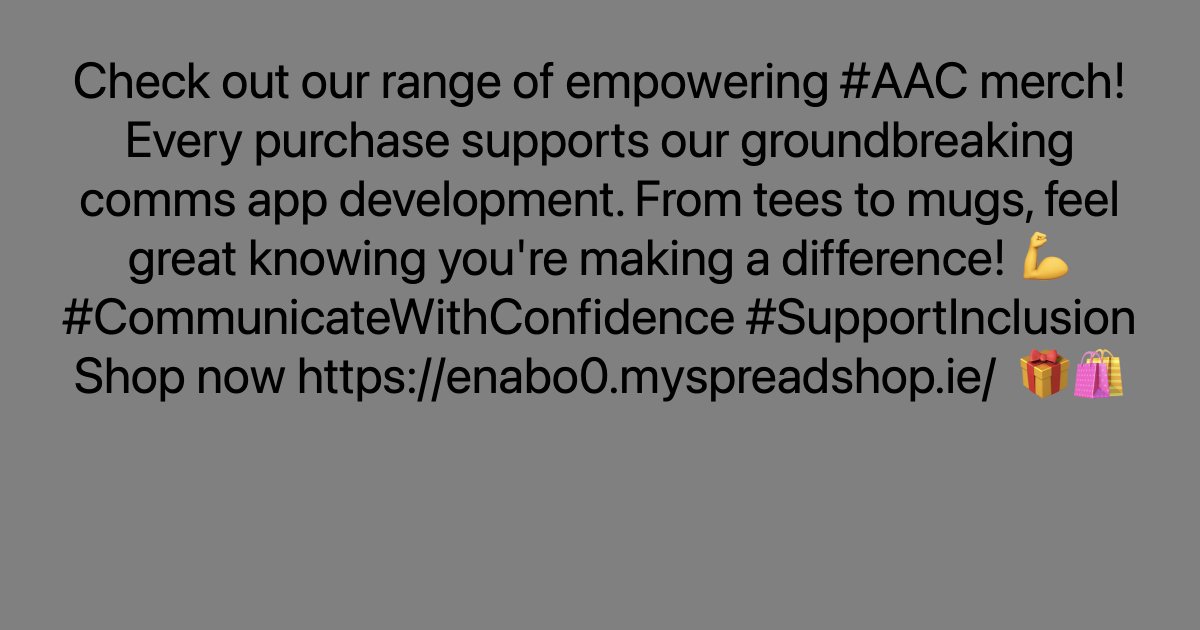 Check out our range of empowering #AAC merch! Every purchase supports our groundbreaking comms app development. From tees to mugs, feel great knowing you're making a difference! 💪 #CommunicateWithConfidence #SupportInclusion Shop now ayr.app/l/J7iE/ 🎁🛍️