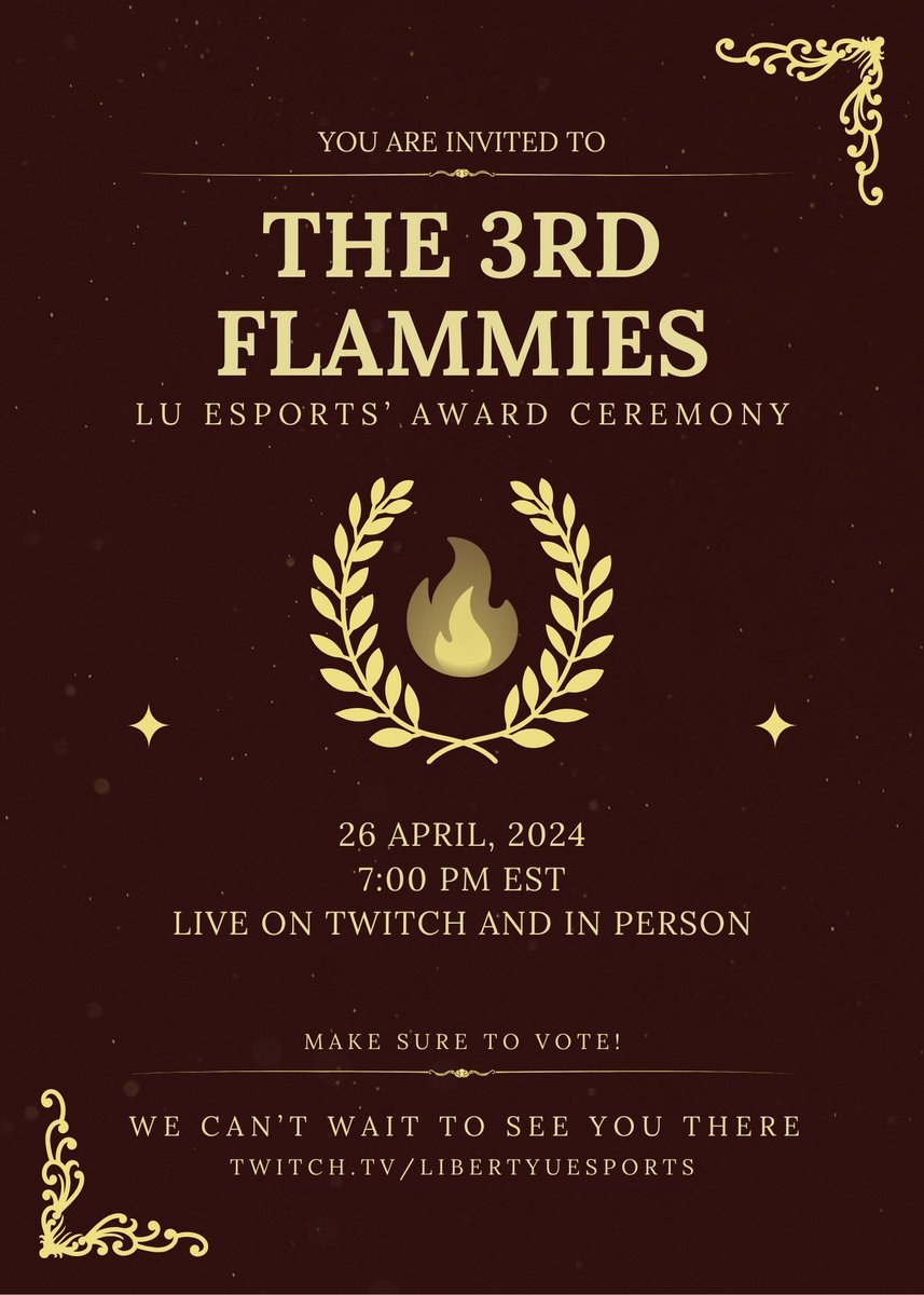 LUesports's tweet photo. One week away from The Flammies, and its time to cast your ballot 🗳️ for who deserves the awards based on your nominations!

VOTE HERE: https://t.co/8QkV74qXyO https://t.co/OB03x8uKwR
