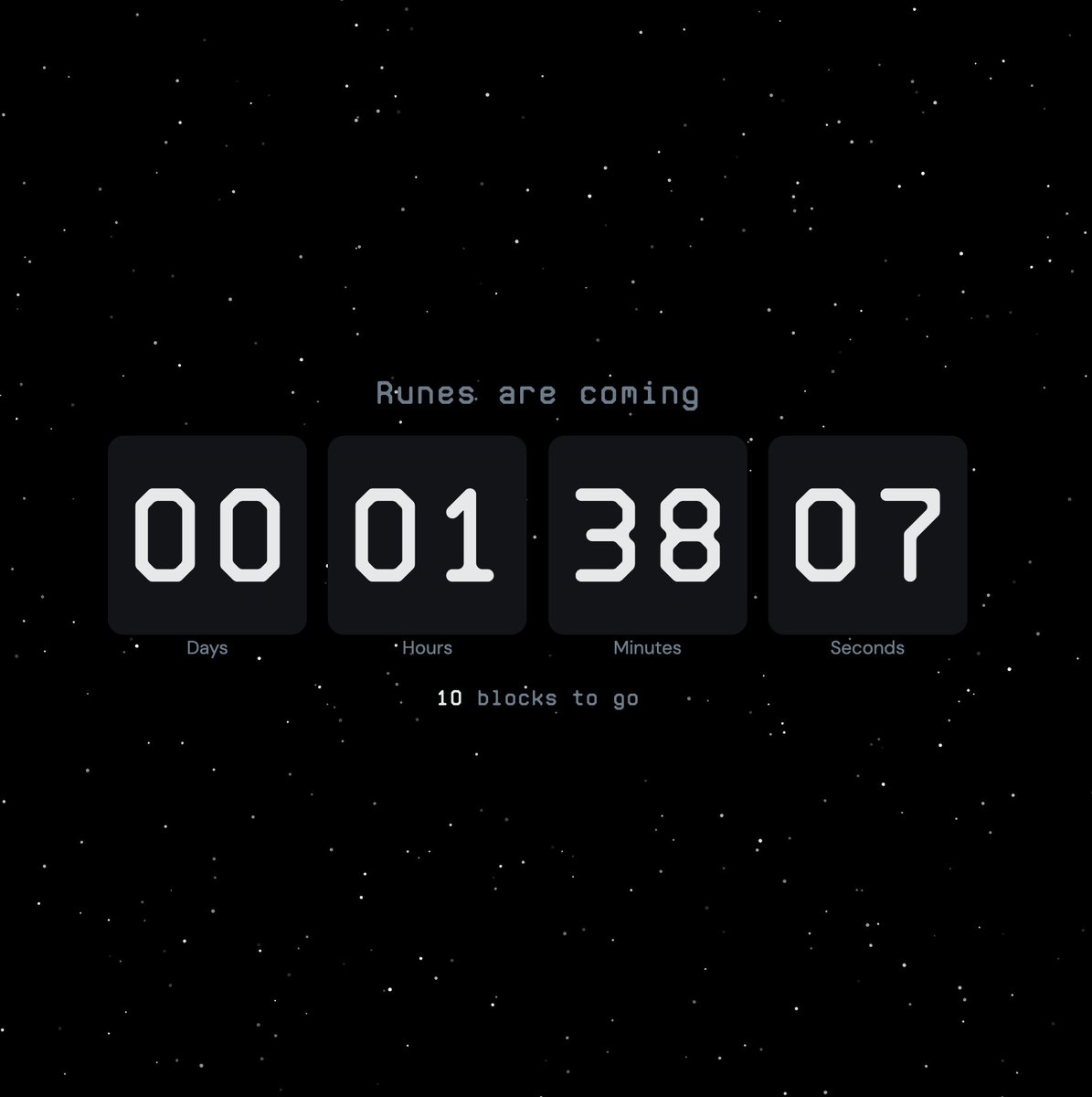 Only 10 blocks to go until Runes!

→ ord.io/runes