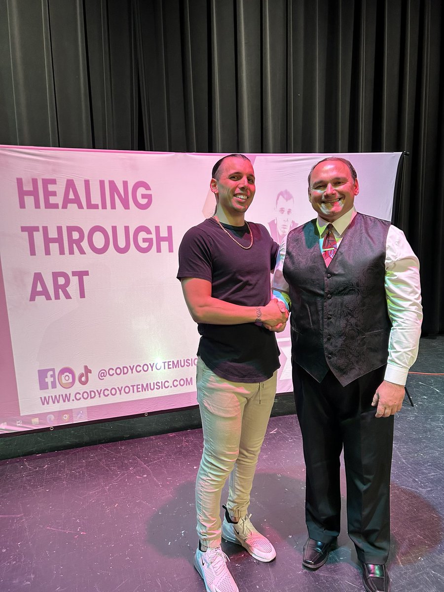 Healing Through Art: A special thanks to Cody, a St. Matthew High School graduate, for his inspirational talk on inclusion, community restoration and reconciliation. Thank you for visiting our vibrant school community. #ocsb