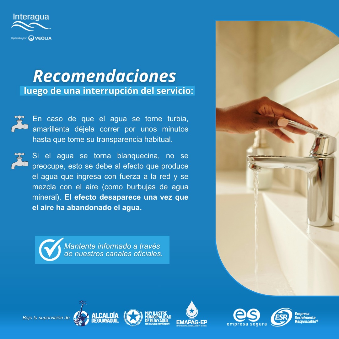 Recomendaciones luego de una interrupción del servicio 💧