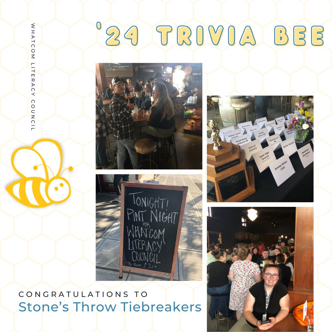 WhatcomLiteracy's tweet image. Trivia Bee players and friends filled Aslan Depot yesterday.

Thanks sponsors BP Cherry Point Refinery and Industrial Credit Union. Special shoutout to Scotty VanDryver at KAFE Radio. Big thanks to Aslan Depot for supporting Whatcom Literacy Council with a Pint Night