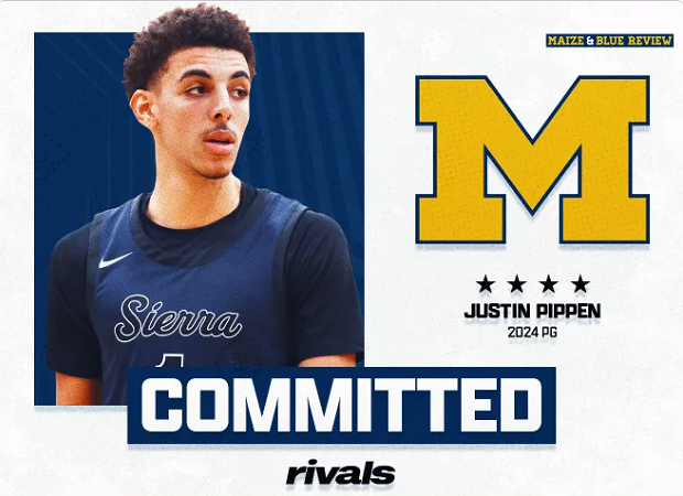 Michigan lands commitment from Justin Pippen (Sierra Canyon): Click here: bit.ly/449rZTE Pippen, one of the top uncommitted prospects in the 2024 class, came off the board on Friday.