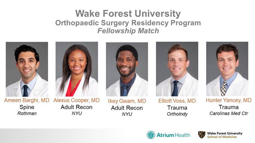 Congratulations to our 4th year Ortho residents on the match!! These programs are getting some all stars @WakeForestOrtho #orthotwitter @RothmanOrtho @nyulangone @OrthoIndy @AtriumMSKI