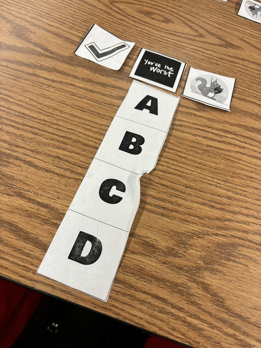 ReadTeaches's tweet image. Another @lead4ward activity from the Rockin Review playlist. IQ Slapdown. Students looked for the correct and worst answer along with the distractor. @HumbleISD_TE