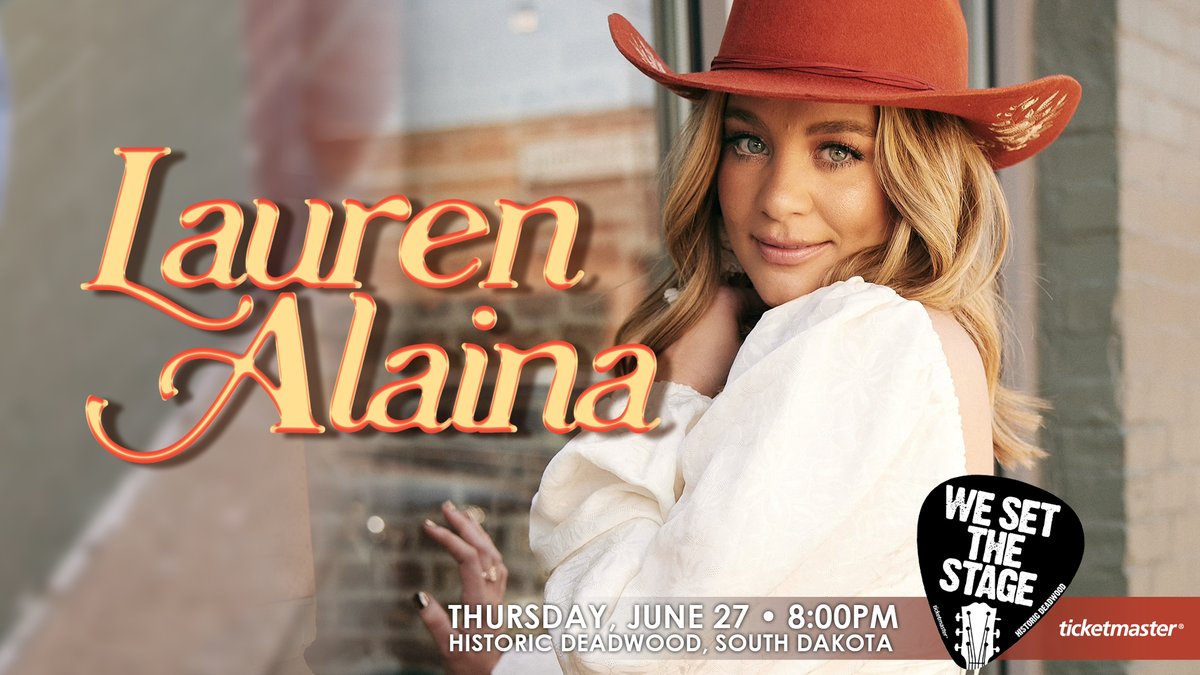 DeadwoodSD's tweet photo. Lauren Alaina will be at the Deadwood Mountain Grand June 27! Get your ticket at the DMG box-office or https://t.co/5lVaizZKRo! #DeadwoodSD #awesome #visit #livemusic #deadwoodmtngrand #thisplacerocks #fun https://t.co/fpC6HwmWUf