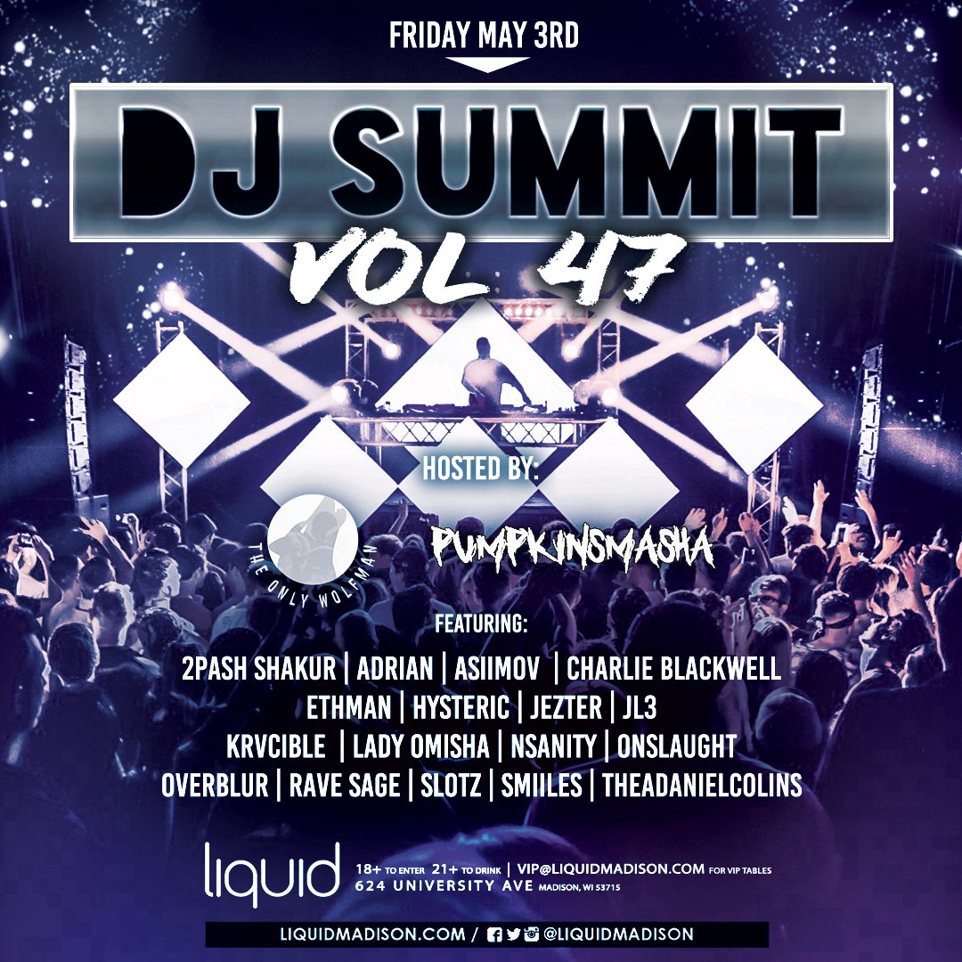 My first club show as overblur!🚨🚨 @LiquidMadison dj summit on May 3rd. Wisconsin friends, let's throw down!