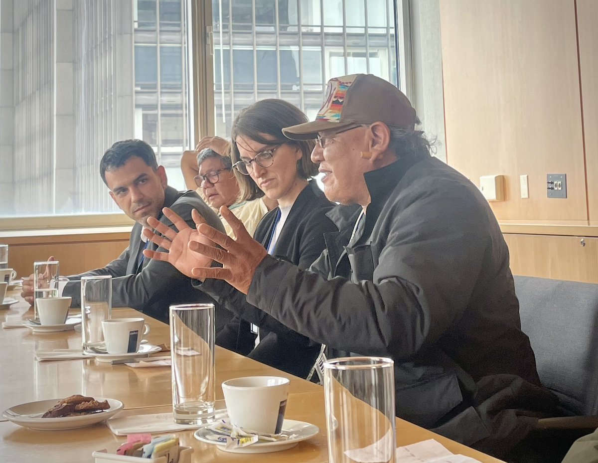 GermanAmbUN_NY's tweet photo. The UN Permanent Forum on Indigenous Issues #PFII offered the opportunity for us to learn from a delegation of Brazilian A’uwê-Xavante. Thanks for joining us in the German House today! https://t.co/WqQbstFdST