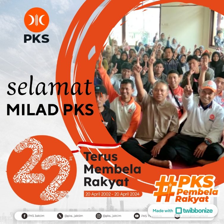 Tetap bersama rakyat
#PKSPembelaRakyat 
#MiladPKS22