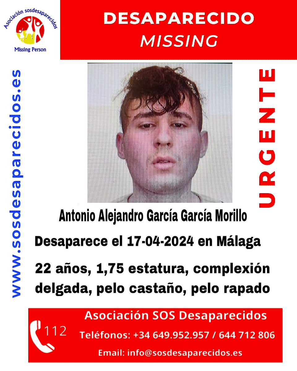 🆘 DESAPARECIDO 🟠 Persona vulnerable #Desaparecidos #sosdesaparecidos #Missing #España #Málaga Fuente: sosdesaparecidos Síguenos @sosdesaparecido