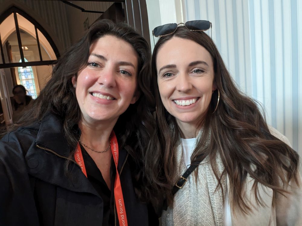 #FBF: Sometimes you SHOULD meet your heroes! Here's @erinvilardi and former New Zealand PM Dame @jacindaardern at the @SkollFoundation World Forum last week. 🤩 It's a preview of our full recap, coming soon, with memories from Erin & Board Members @MunawarAhmed & Rhonda Briggins!