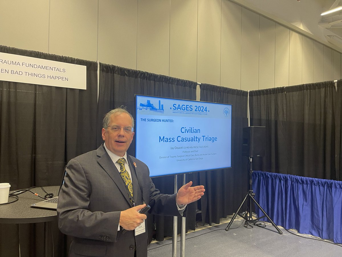 The SAGES Acute & Military committees have a series of lectures on high-impact events for surgeons and their allies-Stalking, Abuse and Assaults, Active Shooter events, Civilian and Military triage, along with @StopTheBleed training in the exhibit hall #SAGES2024 @strudelsurgeon