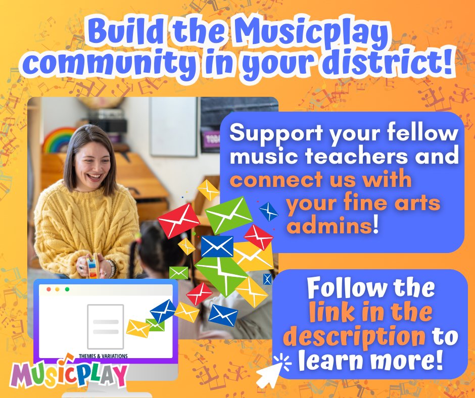 Are you part of a district that hasn’t made MusicplayOnline available to all PreK-Middle School music teachers? Let's change that together! Learn more about this opportunity by visiting bit.ly/448TpZQ. #musicplay #musicplayonline #musiced