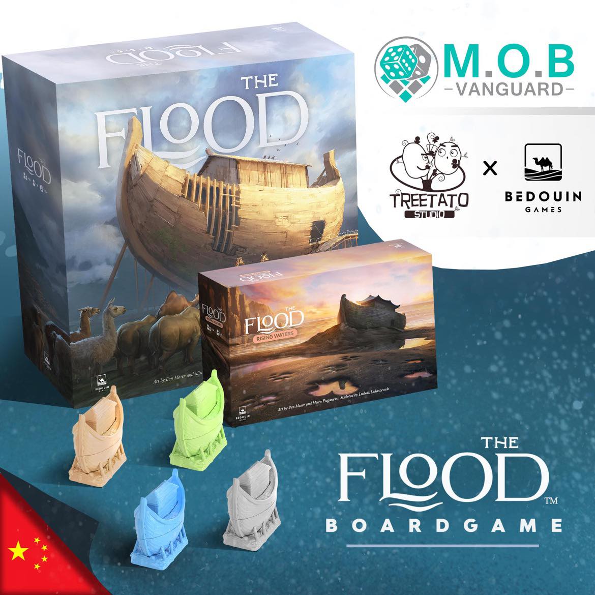 Chinese gamers have a great challenge ahead, as they will be trying to handle The Flood!

The stunning high-stakes resource management Bedouin Games title will be published in Chinese by Treetato Studio & we couldn't be prouder!

#proudagent #licensing #TogetherWeSail #boardgames