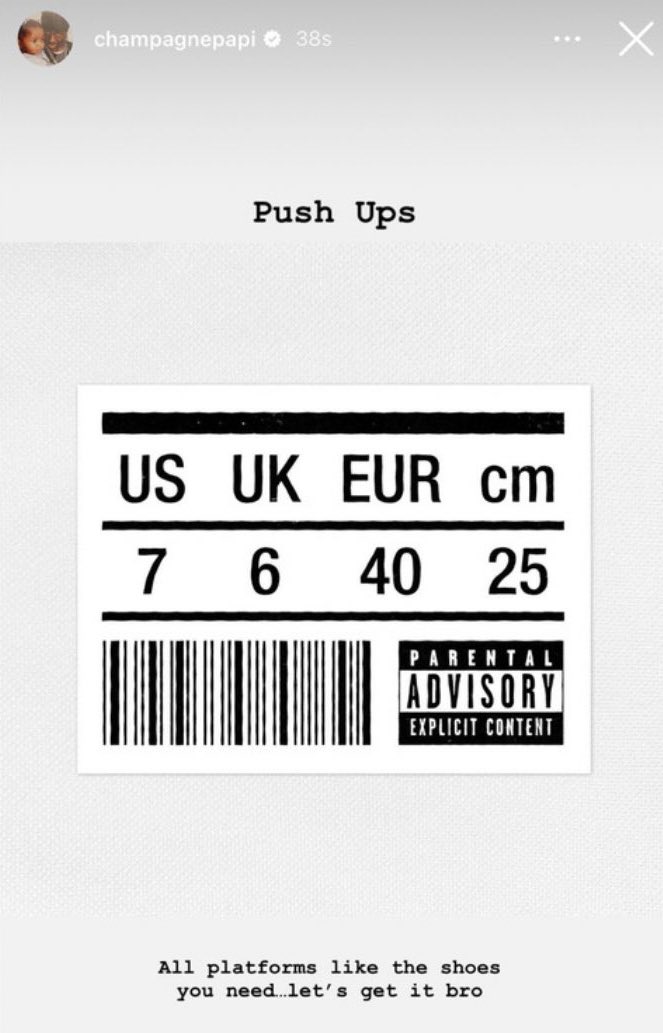 DailyRapFacts's tweet photo. Drake to Kendrick Lamar via IG

“All platforms like the shoes you need… let’s get it bro” https://t.co/aqiKczDMeF