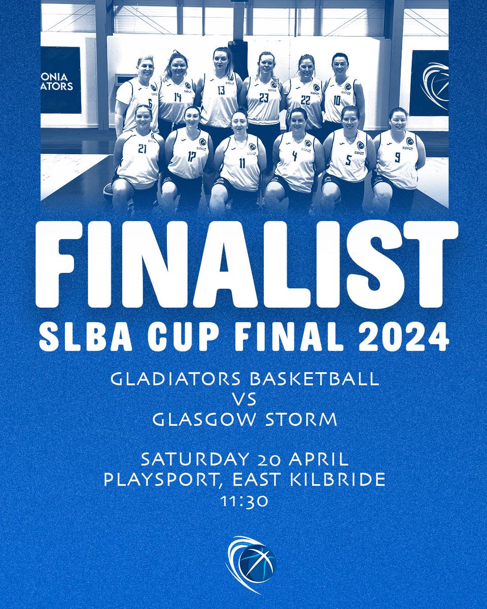 #SLBA | Our Senior Women Local League team are competing in the SLBA Cup Final tomorrow at PlaySport Arena, East Kilbride! Get along and cheer on your Gladiators to victory! #OurTeamIsEverything #BattleReady ⚔️