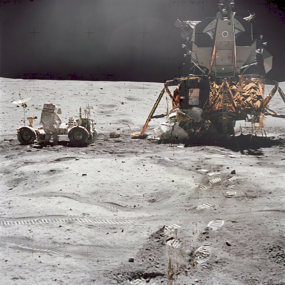 On this day, April 20, 1972, following an 7 hour engine crisis that almost halted the mission completely, #Apollo16 astronauts Charles M. Duke Jr., lunar module pilot, and John W. Young, commander, landed on the lunar surface. contactlight.de forallmankind.de