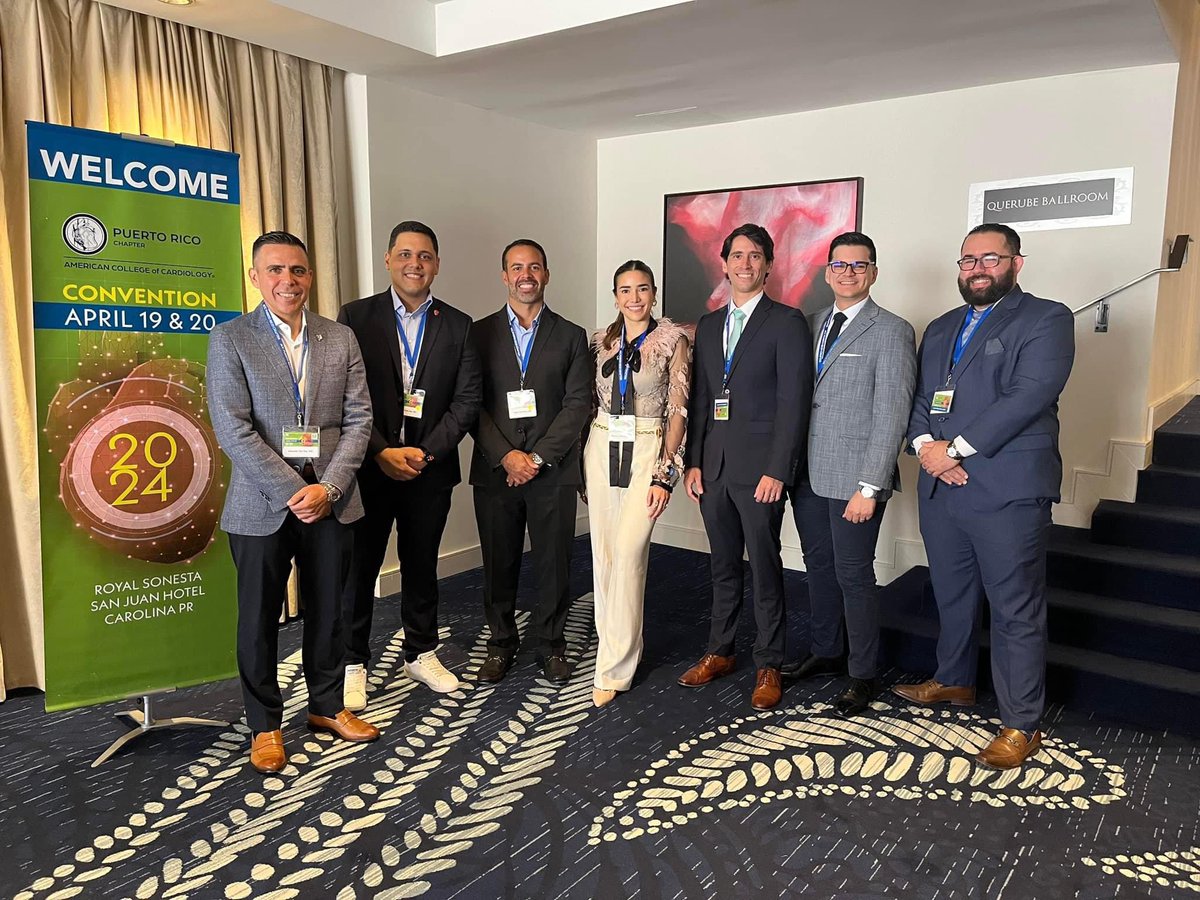 El Dr. Valentín del Río, actual gobernador del Capítulo de PR junto a varios de los “Fellows” de Cardiología que entrenan en los tres programas de Cardiología que hay en Puerto Rico: UPR, VAH, HESLP