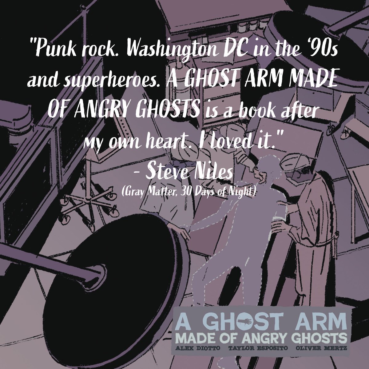 Huge thanks to @SteveNiles for the kind words! A Ghost Arm Made of Angry Ghosts is on @kickstarter now. kck.st/49ymbE6