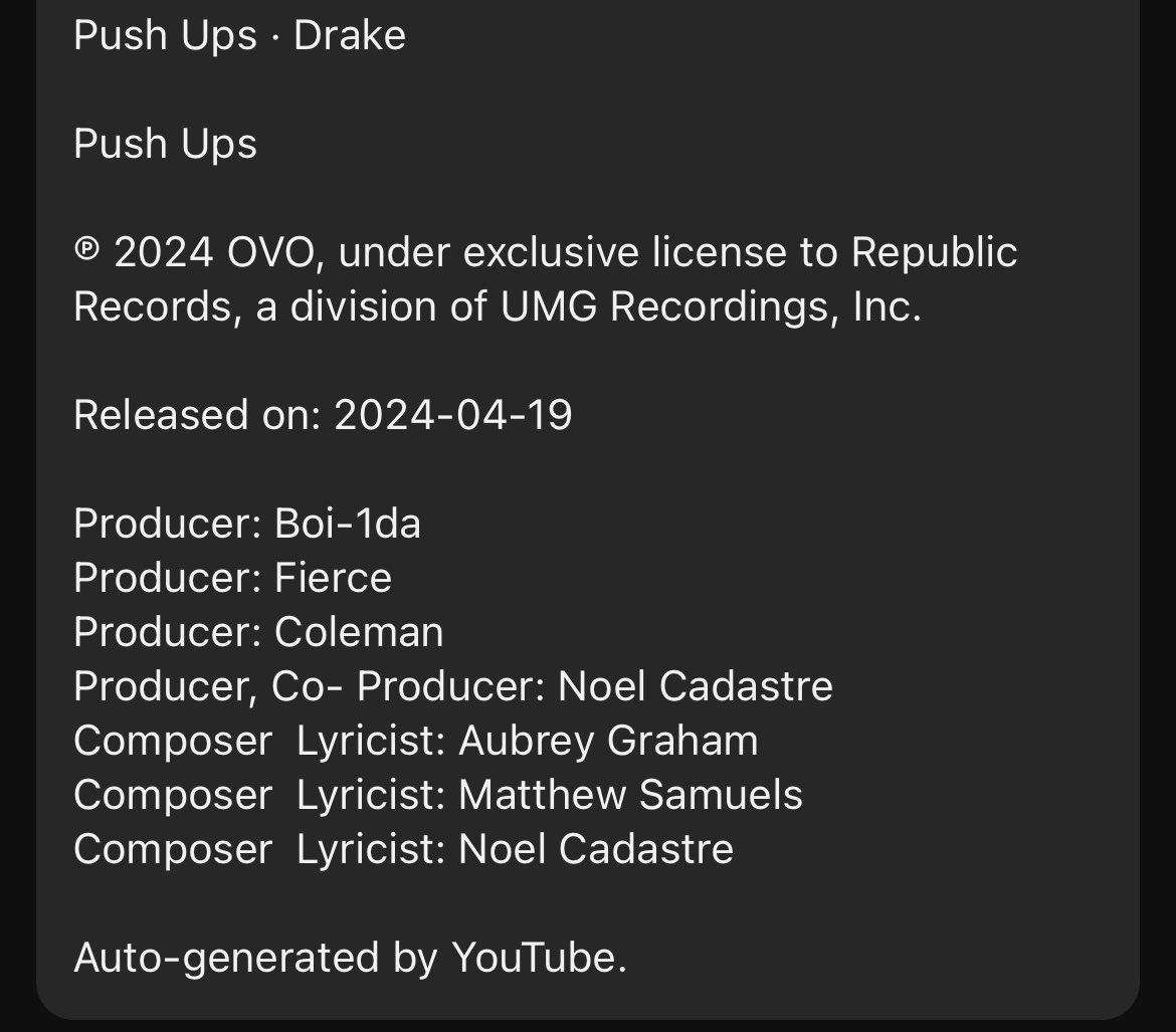 CodeRED_tv's tweet photo. Drake used TWO writers in his Kendrick Lamar diss song “Push Ups”👎🏽 https://t.co/EriBhxv2dz