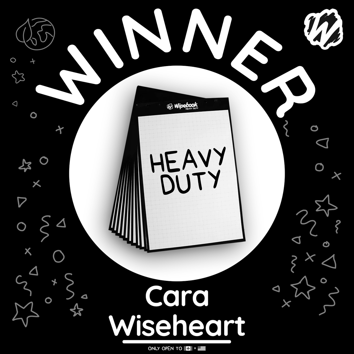 Congratulations Cara Wiseheart, our weekly Heavy Duty Flipchart winner! 💪 Enter the NEW WEEKLY Raffle: wipebook.com/heavydutyX #heavyduty #flipchart #contest #giveaway #win