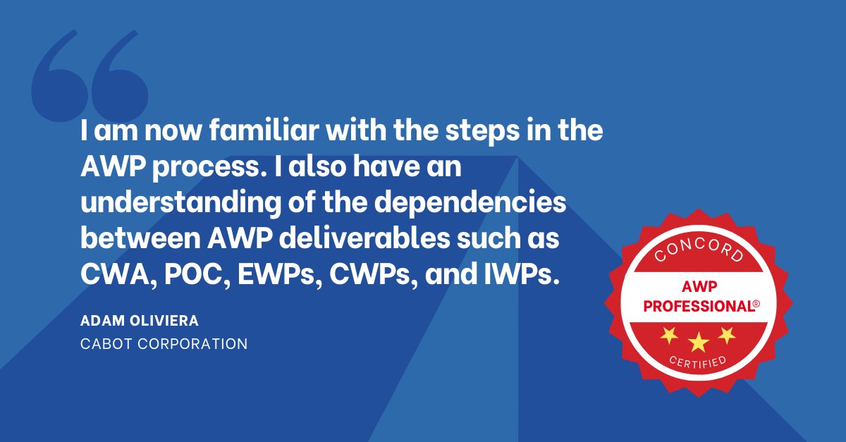 ConcordPlatform's tweet image. The first step in the journey to construction-driven capital project management is a robust understanding of the Advanced Work Packaging process. Invest in your future with Concord® Certification!  tconglobal.com/concord-certif… #capitalprojects #awp
