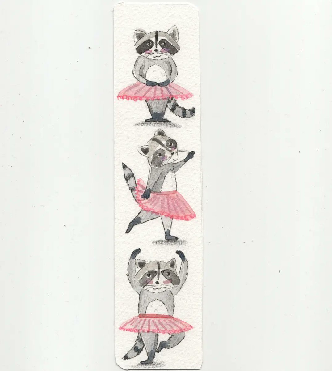 My second #bookmarkproject bookmark of a raccoon doing ballet