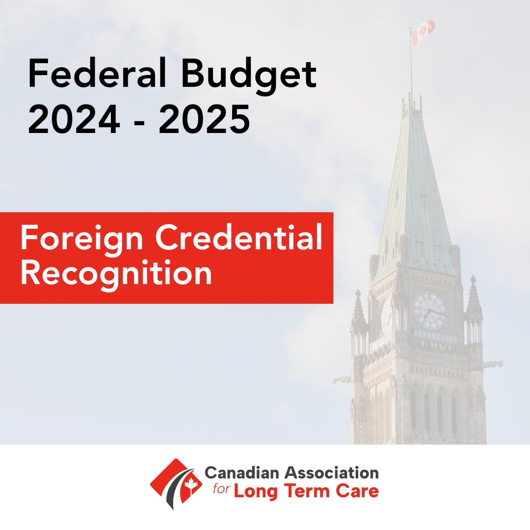 With a shortage of #HealthHumanResources across the health sector, including LTC, CALTC is pleased to see investments made to streamline foreign credential recognition. This initiative will help bring skilled health care workers to Canada to help fill the shortage. #Budget2024