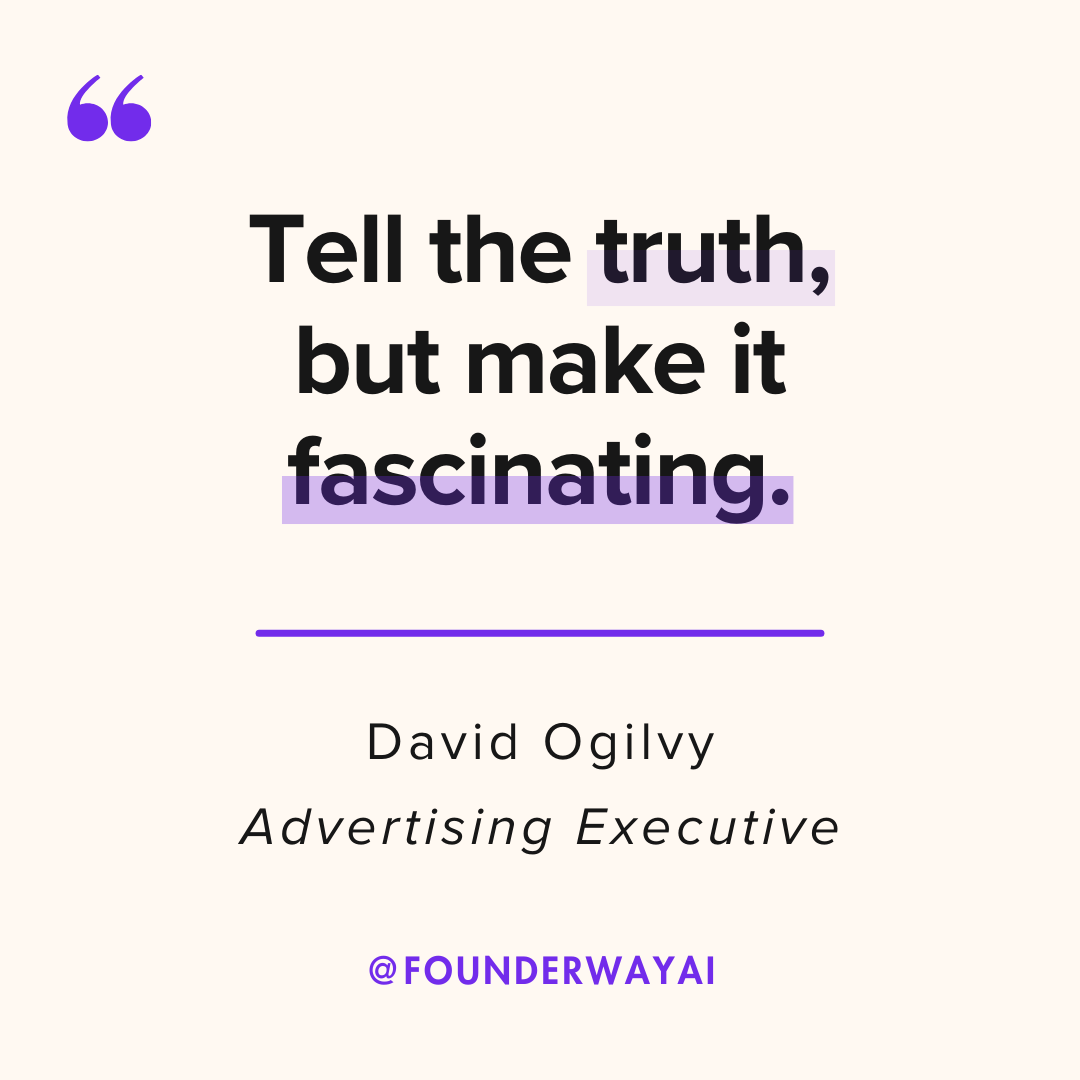 FounderWayAI's tweet image. Authenticity is the bedrock of any successful venture. Yet, captivating storytelling is what sets your vision apart. 

Let your truth shine through, but jazz it up with a narrative that captivates and inspires.  ✨ 

#Startup #Authenticity #Entrepreneur #AI #AIStartups #Startups