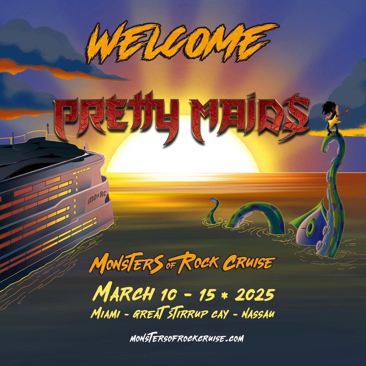 🔥 Stepping next… we have an old friend coming back to MO⚡️RC! Please welcome PRETTY MAIDS 🇩🇰 back for the 2025 Monsters Of Rock Cruise!🛳️🏴‍☠️ #morc2025 #prettymaids #monstersofrockcruise