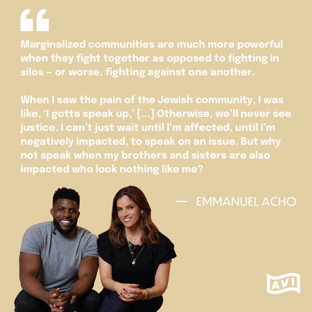 Our #allyspotlight this week is Fox Sports analyst and former NFL linebacker @EmmanuelAcho.

This month, he published a book with @noatishby called 'Uncomfortable Conversations with a Jew,' which seeks to demystify and to create a space for conversations about #antijewishhatred
