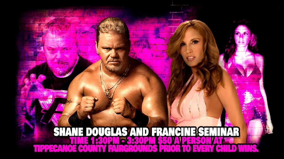 Trained pro wrestler in or around the Lafayette, Indiana area? Come take advantage of this rare seminar with BOTH @ECWDivaFrancine and @TheFranchiseSD Saturday, June 29th starting at 1:30pm until 3:30pm for more information please DM Scott Hulett or call 765-421-3472.
