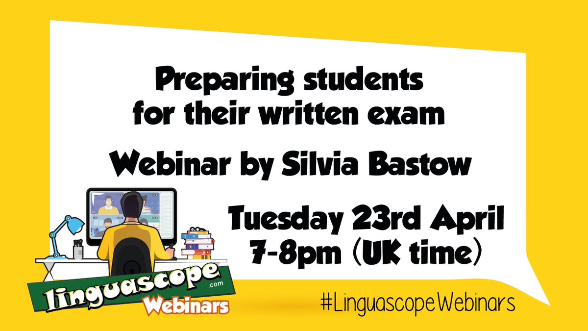 Tuesday 7pm= @linguascope webinar time with the fantastic @SisaSilvia4 on preparing students for their written exam. It is exam season after all! You can register for this #freewebinar via the @linguascope webinar app, staffroom or bit.ly/4azOq6Y #mfltwitterati #mflchat