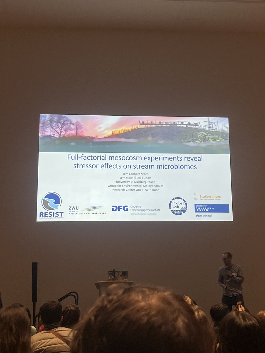 Happy to welcome @TLennardStach from the @ProbstLab for his talk on ‘Full-factorial mesocosm experiments reveal stressor effects on steam microbiomes.’